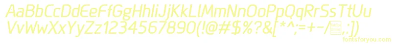 フォントMegiSansItalicDemo – 黄色のフォント