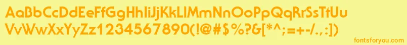 Police StaidRegular – polices orange sur fond jaune