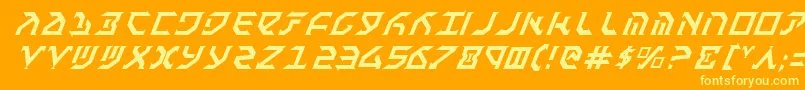 フォントFanti – オレンジの背景に黄色の文字