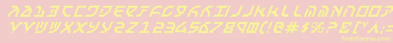 Fanti-Schriftart – Gelbe Schriften auf rosa Hintergrund