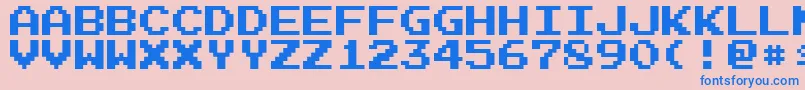 フォントArcadeN – ピンクの背景に青い文字