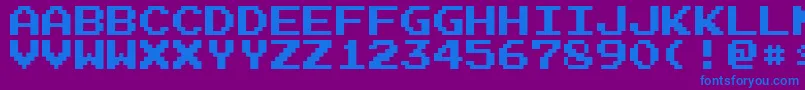 ArcadeN Font – Blue Fonts on Purple Background