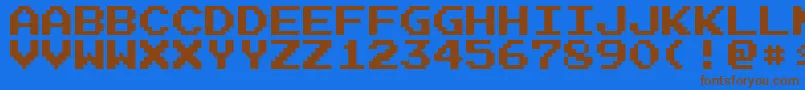 ArcadeN Font – Brown Fonts on Blue Background