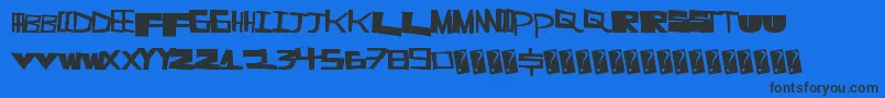 Supercut Font – Black Fonts on Blue Background