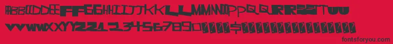 Supercut Font – Black Fonts on Red Background