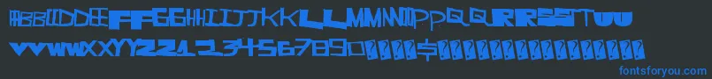 Supercut-Schriftart – Blaue Schriften auf schwarzem Hintergrund