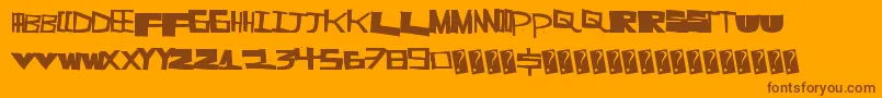 Weitere Informationen zur Supercut-Schriftart Supercut-Schriftart – Braune Schriften auf orangefarbenem Hintergrund