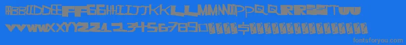 Supercut Font – Gray Fonts on Blue Background