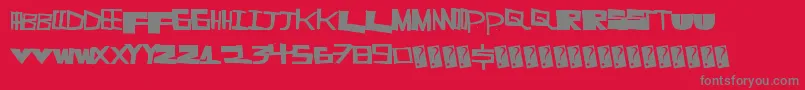 Supercut Font – Gray Fonts on Red Background