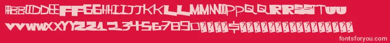 Supercut Font – Pink Fonts on Red Background