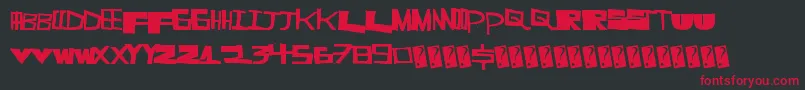Supercut Font – Red Fonts on Black Background
