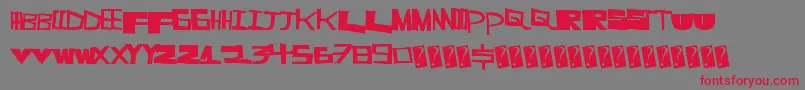 Supercut Font – Red Fonts on Gray Background