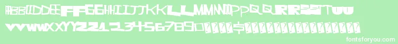 Supercut Font – White Fonts on Green Background