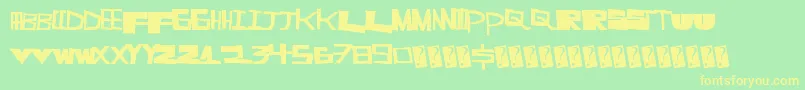 Supercut Font – Yellow Fonts on Green Background