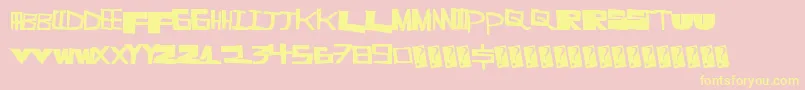Supercut-Schriftart – Gelbe Schriften auf rosa Hintergrund