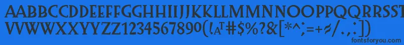 Czcionka Preissig1918 – czarne czcionki na niebieskim tle