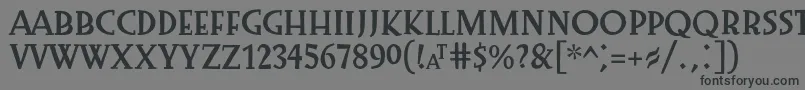 Preissig1918-fontti – mustat fontit harmaalla taustalla