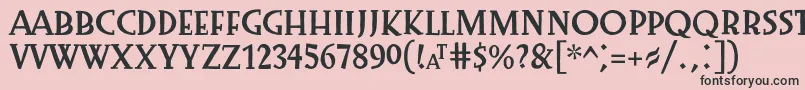 Preissig1918-Schriftart – Schwarze Schriften auf rosa Hintergrund