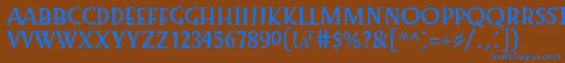 Lisätietoja Preissig1918-fontista Preissig1918-fontti – siniset fontit ruskealla taustalla