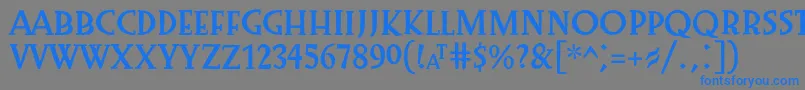 Saiba mais sobre a fonte Preissig1918 Fonte Preissig1918 – fontes azuis em um fundo cinza