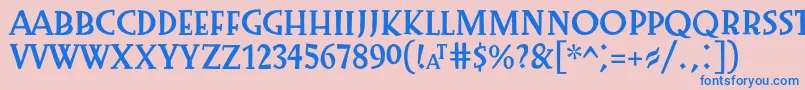 Preissig1918 Font – Blue Fonts on Pink Background