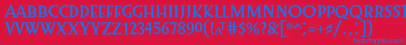 Preissig1918フォントについての詳細 フォントPreissig1918 – 赤い背景に青い文字