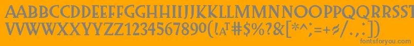 フォントPreissig1918 – オレンジの背景に灰色の文字