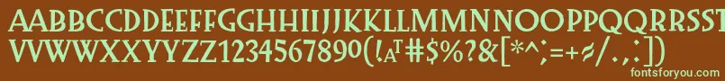Шрифт Preissig1918 – зелёные шрифты на коричневом фоне