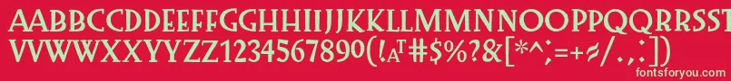 Preissig1918 Font – Green Fonts on Red Background