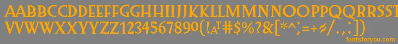 Шрифт Preissig1918 – оранжевые шрифты на сером фоне