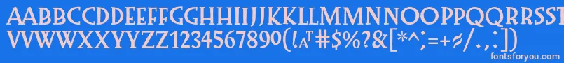 Fonte Preissig1918 – fontes rosa em um fundo azul