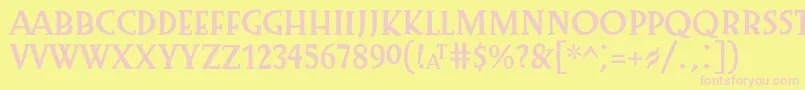 Preissig1918 Font – Pink Fonts on Yellow Background