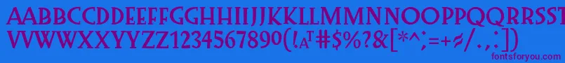 Weitere Informationen zur Preissig1918-Schriftart Preissig1918-Schriftart – Violette Schriften auf blauem Hintergrund