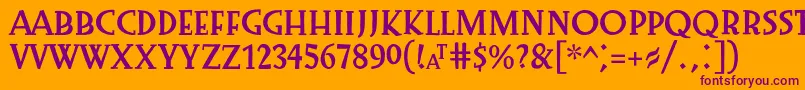 Preissig1918 Font – Purple Fonts on Orange Background