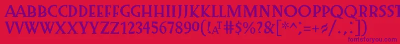 Preissig1918 Font – Purple Fonts on Red Background