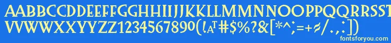 Шрифт Preissig1918 – жёлтые шрифты на синем фоне
