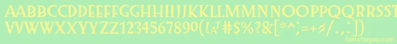 Preissig1918 Font – Yellow Fonts on Green Background