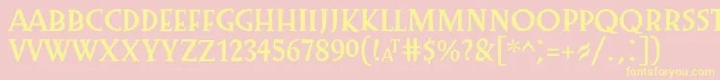 Preissig1918 Font – Yellow Fonts on Pink Background