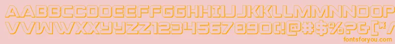 Praetorian3D-Schriftart – Orangefarbene Schriften auf rosa Hintergrund