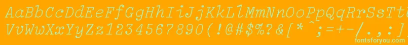 BalsamLight Font – Green Fonts on Orange Background