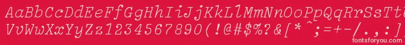 BalsamLight Font – Pink Fonts on Red Background