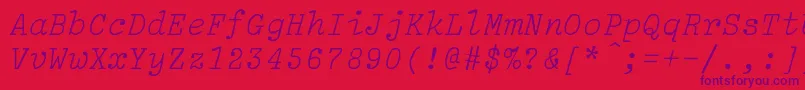BalsamLight Font – Purple Fonts on Red Background