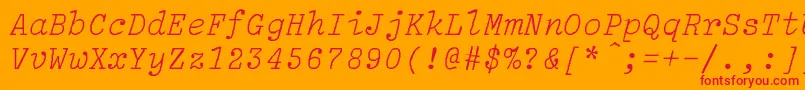 フォントBalsamLight – オレンジの背景に赤い文字