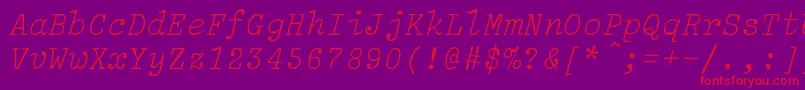 BalsamLight Font – Red Fonts on Purple Background