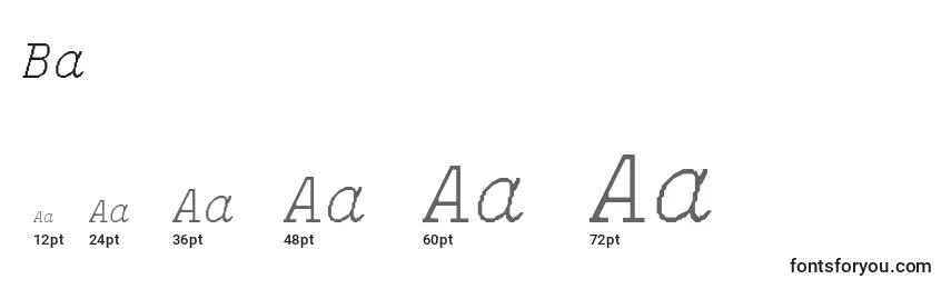 BalsamLight Font Sizes