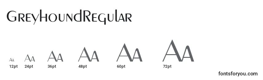 GreyhoundRegular Font Sizes