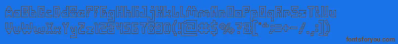 DefragmentedHollow Font – Brown Fonts on Blue Background