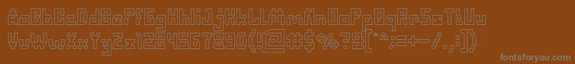 DefragmentedHollow Font – Gray Fonts on Brown Background