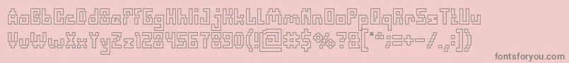 DefragmentedHollow Font – Gray Fonts on Pink Background