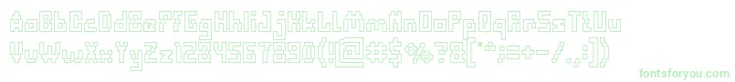 DefragmentedHollow-Schriftart – Grüne Schriften auf weißem Hintergrund